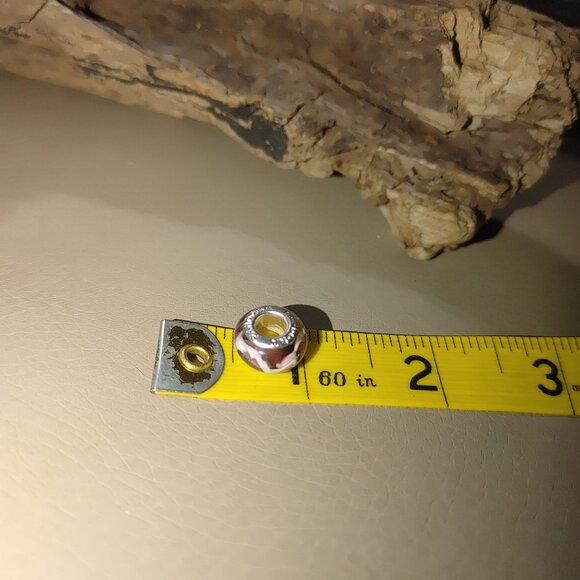 Pandora Sterling Silver Murano Art Glass Charm Beads Set of 3 White Purple Green - Picture 11 of 11